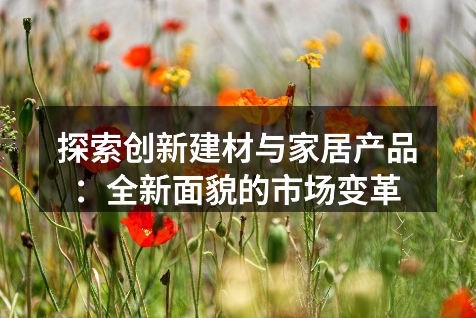 探索创新建材与家居产品：全新面貌的市场变革