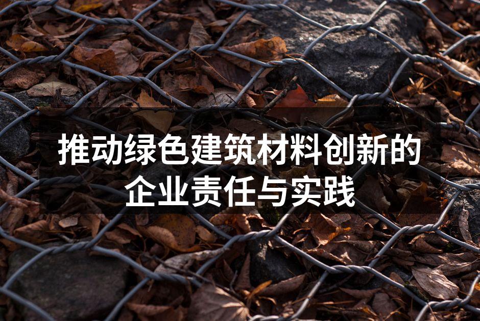 推动绿色建筑材料创新的企业责任与实践